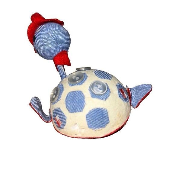 Vintage Christmas, styrofoam blue turtle buttons, Mid Century 1950s, Japan - Picture 5 of 8